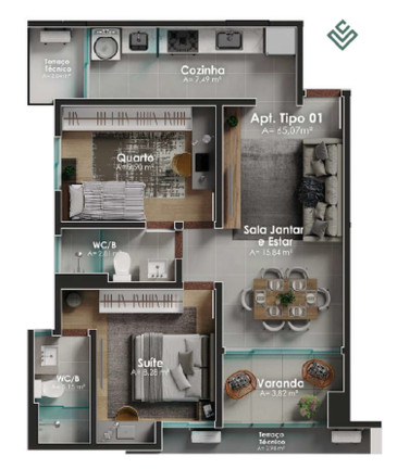 Apartamento com 3 Quartos à Venda, 110 m² em Altiplano Cabo Branco - João Pessoa