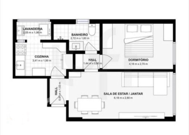 Apartamento com 1 Quarto à Venda, 52 m² em Vila Anglo Brasileira - São Paulo