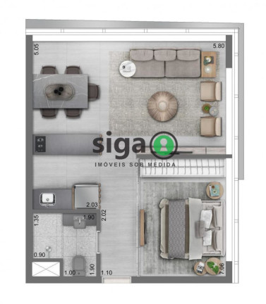 Imagem Apartamento com 1 Quarto à Venda, 46 m² em Vila Olímpia - São Paulo