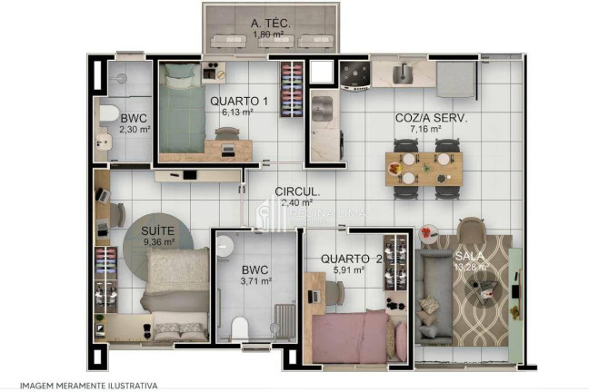 Imagem Apartamento com 3 Quartos à Venda, 58 m² em Zoobotânico - Teresina