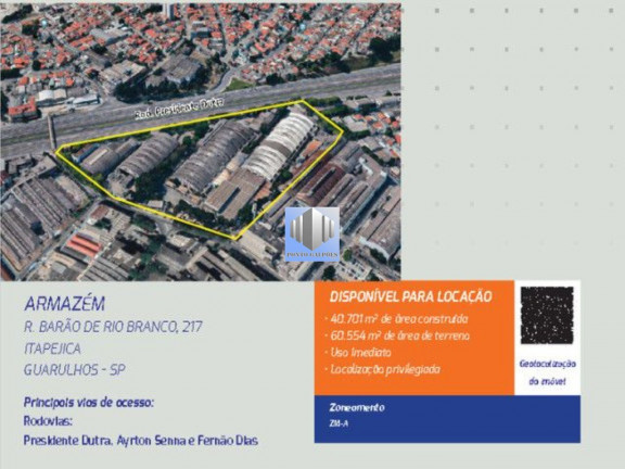 Imagem Imóvel para Alugar, 40.701 m² em Vila Cavadas - Guarulhos Imagem Imóvel para Alugar, 40.701 m² em Vila Cavadas - Guarulhos