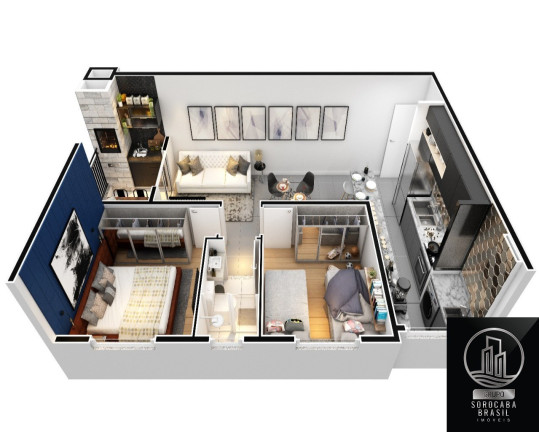 Apartamento com 2 Quartos à Venda, 48 m² em Vila Carvalho - Sorocaba