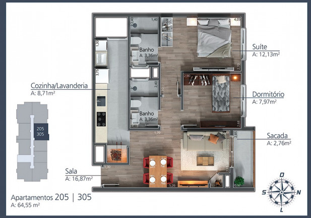 Imagem Apartamento com 1 Quarto à Venda, 38 m² em Moura - Gramado Imagem Apartamento com 1 Quarto à Venda, 38 m² em Moura - Gramado