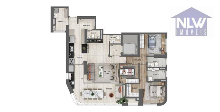 Apartamento com 3 Quartos à Venda, 134 m² em Chácara Santo Antônio - São Paulo