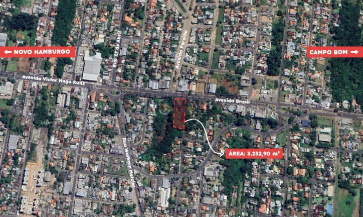 Terreno à Venda, 3.232 m² em Centro - Campo Bom