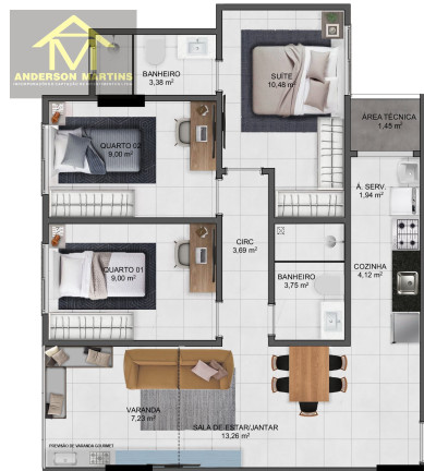 Imagem Apartamento com 2 Quartos à Venda, 59 m² em Praia De Itaparica - Vila Velha Imagem Apartamento com 2 Quartos à Venda, 59 m² em Praia De Itaparica - Vila Velha
