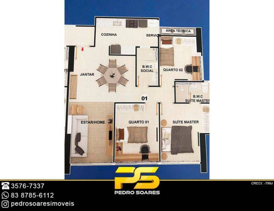 Imagem Apartamento com 3 Quartos à Venda, 76 m² em Manaíra - João Pessoa