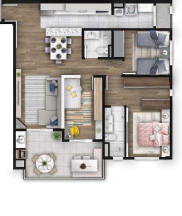 Apartamento com 3 Quartos à Venda, 87 m² em Bacacheri - Curitiba