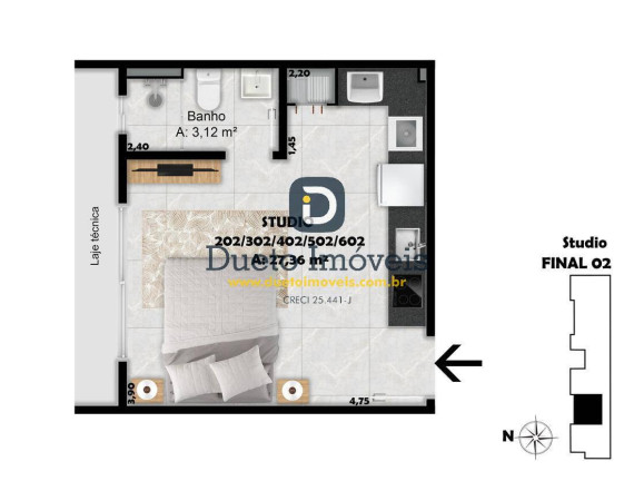 Imagem Apartamento com 1 Quarto à Venda, 32 m² em Camobi - Santa Maria Imagem Apartamento com 1 Quarto à Venda, 32 m² em Camobi - Santa Maria