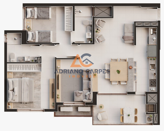 Imagem Imóvel com 3 Quartos à Venda, 98 m² em Centro - Balneário Piçarras Imagem Imóvel com 3 Quartos à Venda, 98 m² em Centro - Balneário Piçarras