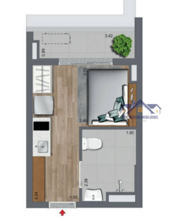 Imagem Apartamento com 1 Quarto à Venda, 22 m² em Brooklin Paulista - São Paulo