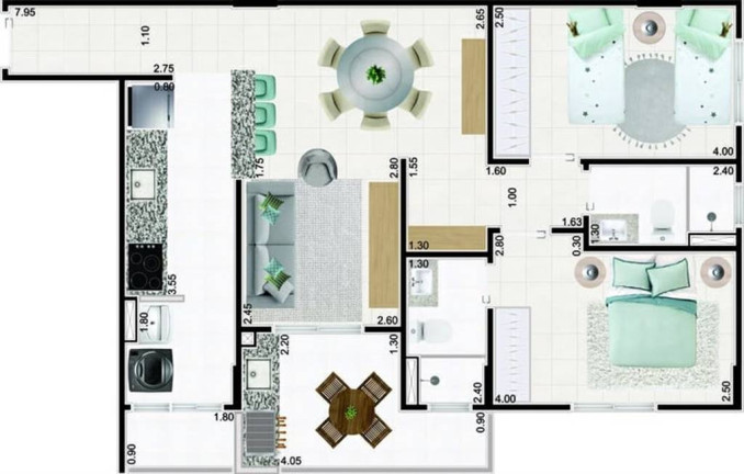 Imagem Apartamento com 2 Quartos à Venda, 80 m² em Caiçara - Praia Grande