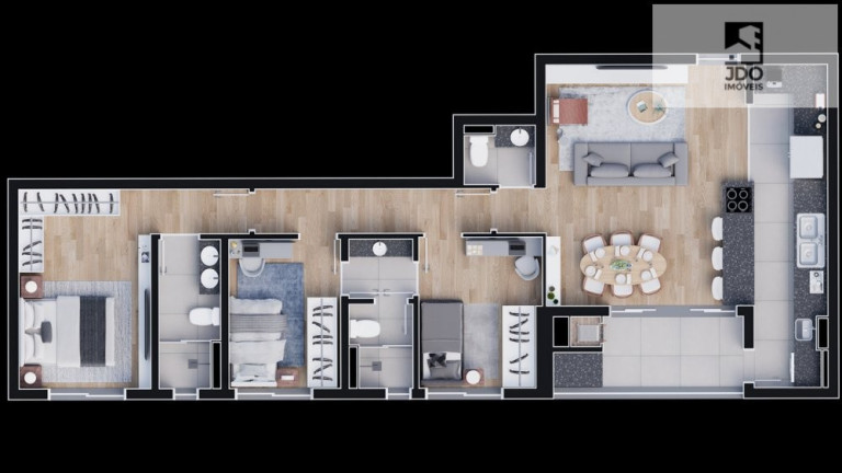 Imagem Apartamento com 3 Quartos à Venda, 93 m² em Boa Vista - Curitiba