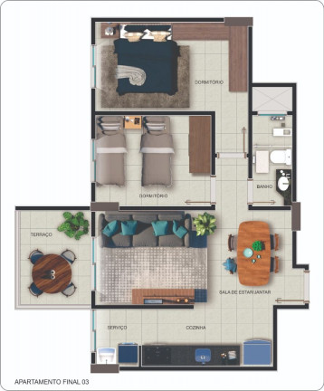 Imagem Apartamento com 2 Quartos à Venda, 60 m² em Canto Do Forte - Praia Grande