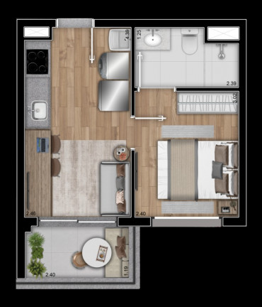 Imagem Imóvel com 1 Quarto à Venda, 28 m² em Brooklin Paulista - São Paulo
