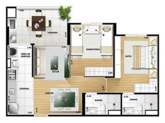 Apartamento com 3 Quartos à Venda,  em Centro - Osasco