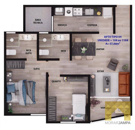 Imagem Apartamento com 2 Quartos à Venda, 57 m² em Manaíra - João Pessoa Imagem Apartamento com 2 Quartos à Venda, 57 m² em Manaíra - João Pessoa