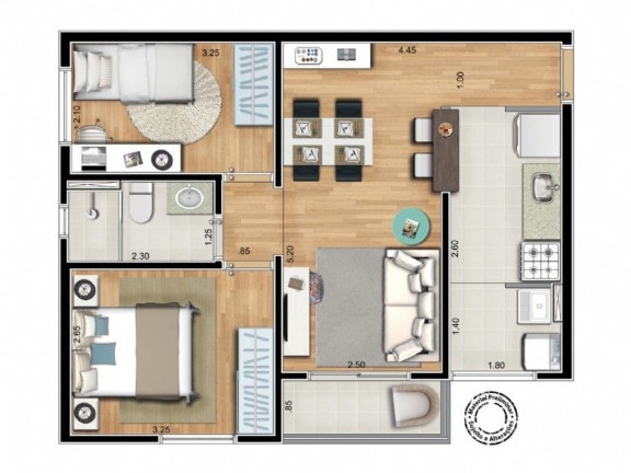 Imagem Apartamento com 2 Quartos à Venda, 50 m² em Parque Das Nações - Santo André