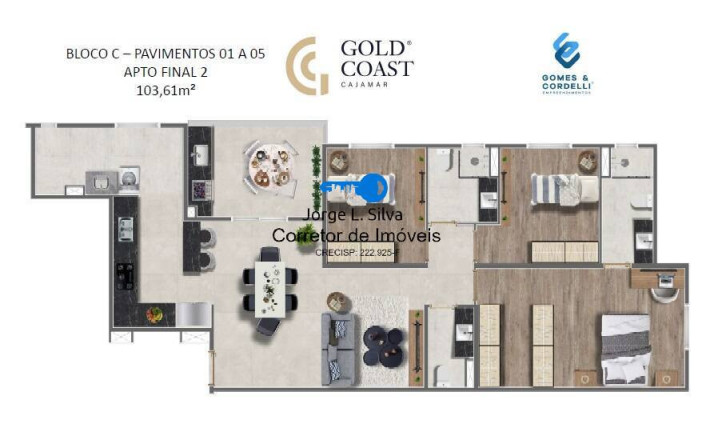 Imagem Apartamento com 3 Quartos à Venda, 103 m² em Portais (polvilho) - Cajamar