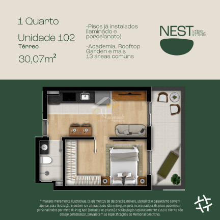 Imagem Apartamento com 2 Quartos à Venda, 30 m² em Bacacheri - Curitiba Imagem Apartamento com 2 Quartos à Venda, 30 m² em Bacacheri - Curitiba