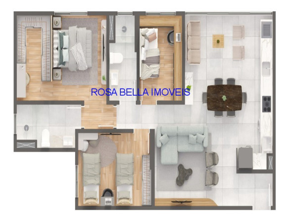 Imagem Apartamento com 3 Quartos à Venda, 86 m² em Vila Vitória Ii - Indaiatuba