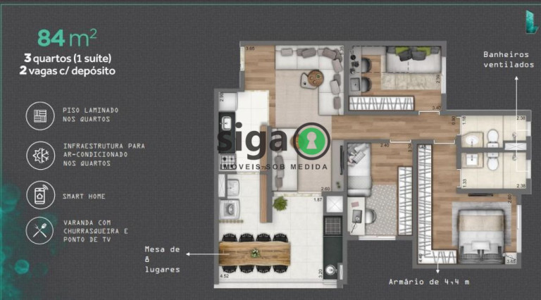 Imagem Apartamento com 3 Quartos à Venda, 84 m² em Vila Andrade - São Paulo