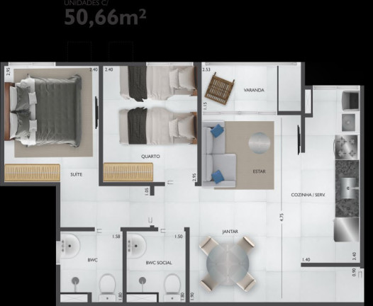 Imagem Apartamento com 2 Quartos à Venda, 51 m² em Candeias - Jaboatão Dos Guararapes