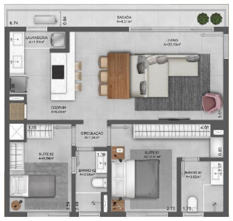 Imagem Apartamento com 1 Quarto à Venda, 47 m² em Mont Serrat - Porto Alegre