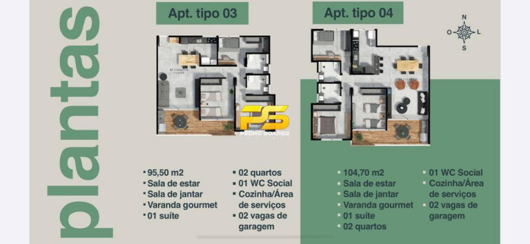 Imagem Apartamento com 2 Quartos à Venda, 95 m² em Camboinha - Cabedelo Imagem Apartamento com 2 Quartos à Venda, 95 m² em Camboinha - Cabedelo
