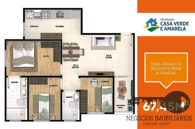 Imagem Apartamento com 2 Quartos à Venda, 50 m² em Sorocaba