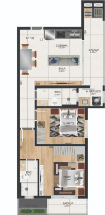 Imagem Apartamento com 2 Quartos à Venda, 66 m² em Saguaçu - Joinville