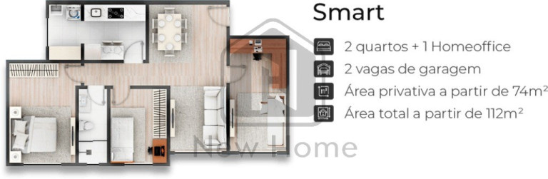 Imagem Imóvel com 2 Quartos à Venda, 61 m² em Pioneiros Catarinenses - Cascavel