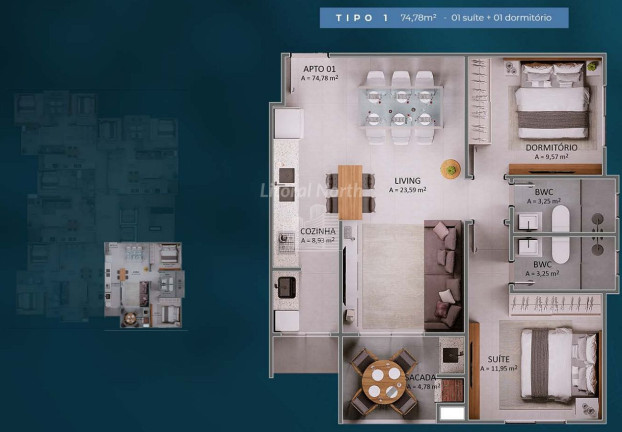 Imagem Apartamento com 2 Quartos à Venda, 74 m² em Praia Brava - Itajaí Imagem Apartamento com 2 Quartos à Venda, 74 m² em Praia Brava - Itajaí