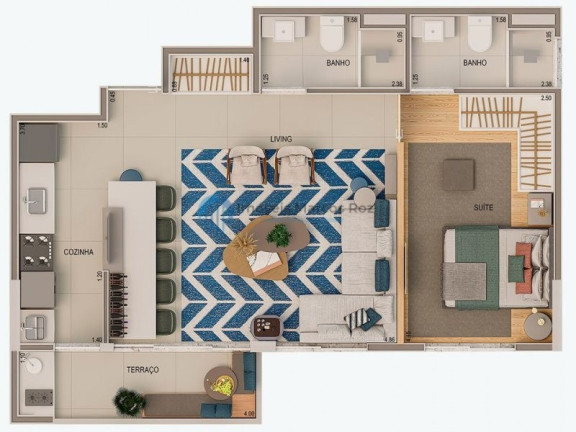 Imagem Apartamento com 2 Quartos à Venda, 52 m² em Bethaville I - Barueri
