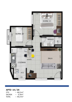 Imagem Apartamento com 2 Quartos à Venda, 49 m² em Vila Jaguara - São Paulo