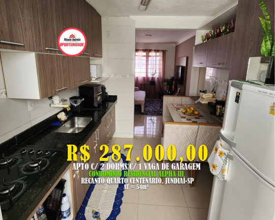 Apartamento com 2 Quartos à Venda, 54 m² em Jardim Guanabara - Jundiaí