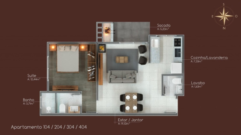 Apartamento com 1 Quarto à Venda, 55 m² em Centro - Canela