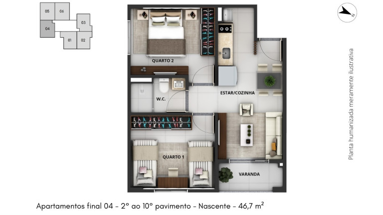 Imagem Imóvel com 2 Quartos à Venda, 47 m² em Samambaia Norte (samambaia) - Brasília