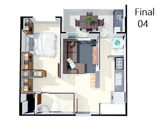 Imagem Apartamento com 1 Quarto à Venda, 46 m² em Caiçara - Praia Grande
