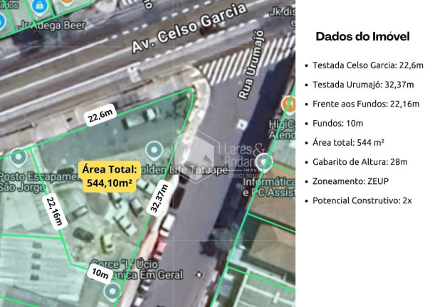 Imagem Terreno à Venda, 545 m² em Tatuapé - São Paulo Imagem Terreno à Venda, 545 m² em Tatuapé - São Paulo