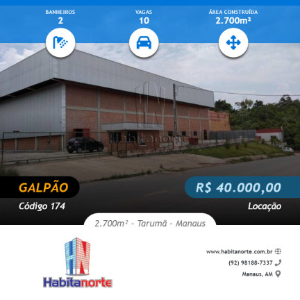 Galpão para Alugar,  em Tarumã - Manaus