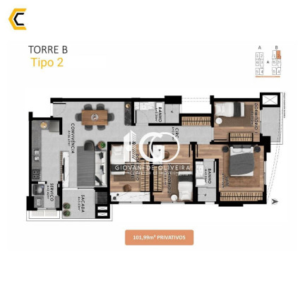 Imagem Apartamento com 3 Quartos à Venda, 81 m² em Michel - Criciúma