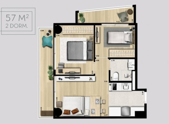 Imagem Apartamento com 2 Quartos à Venda, 56 m² em Pinheiros - São Paulo