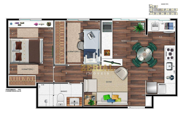 Imagem Apartamento com 2 Quartos à Venda, 43 m² em Centro - Diadema
