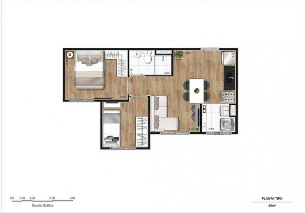 Imagem Apartamento com 2 Quartos à Venda, 35 m² em São Mateus - São Paulo