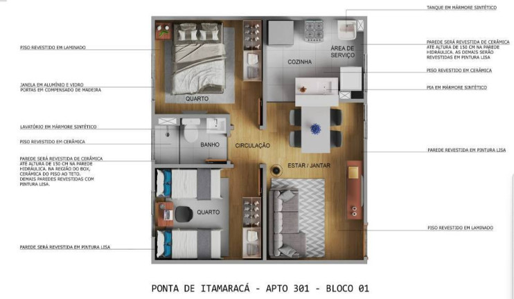 Imagem Apartamento com 2 Quartos à Venda, 42 m²