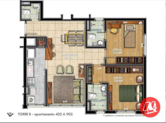 Imagem Apartamento com 2 Quartos à Venda, 82 m² em Passo D'areia - Porto Alegre