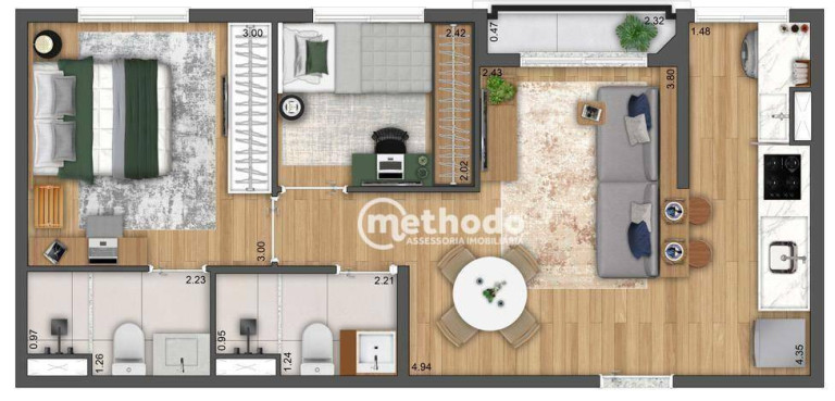 Imagem Apartamento com 2 Quartos à Venda, 41 m² em Centro - Campinas