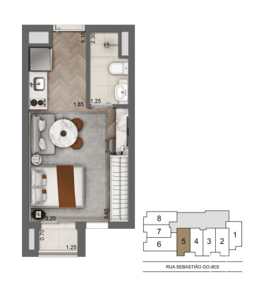 Imagem Apartamento com 1 Quarto à Venda, em Brooklin Paulista - São Paulo Imagem Apartamento com 1 Quarto à Venda, em Brooklin Paulista - São Paulo