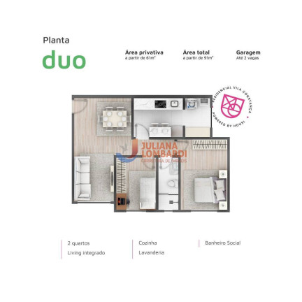 Apartamento com 2 Quartos à Venda, 61 m² em Pioneiros Catarinenses - Cascavel